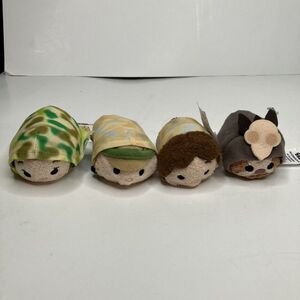 Lot of 4 Disney Store Star Wars Leis Han Solo Luke & Logray Tsum Tsum Plush Tags